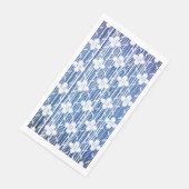 Serviette En Papier Couleurs de bleu blanc Ombre Motif à fleurs rayées (Coin)