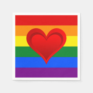 Serviette En Papier COULEURS DE DRAPEAU ET coeur rouge + vos idées