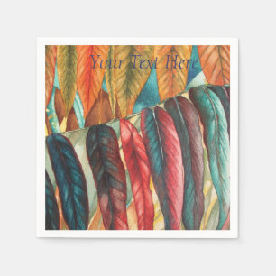 Serviette En Papier couleurs de feuilles d'automne stylisées et très