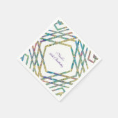 Serviette En Papier Couleurs de Glam géométrique & Gold Personnalisé P (Coin)