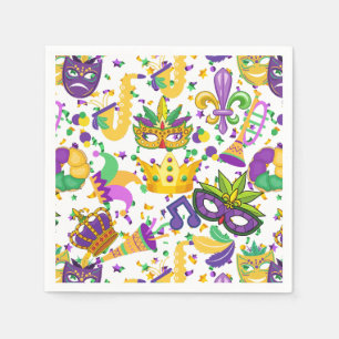 Serviette En Papier Couleurs de Mardi gras