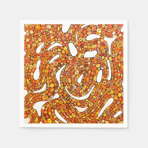 Serviette En Papier Couleurs des années 70 Rouge Orange Jaune Design A