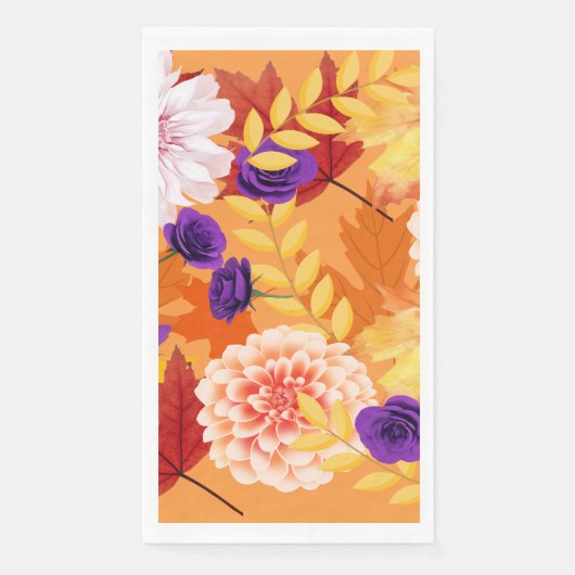 Serviette En Papier Couleurs des fleurs automnales (Devant)