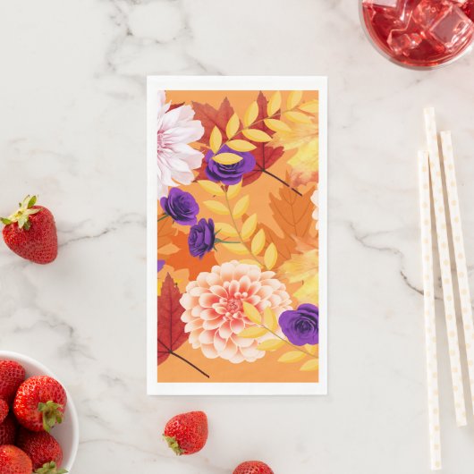 Serviette En Papier Couleurs des fleurs automnales (En situation)