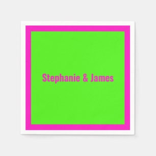 Serviette En Papier Couleurs DIY Élégantes Rose Choquant Vert Citron