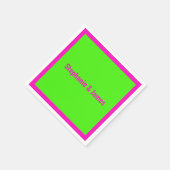 Serviette En Papier Couleurs DIY Élégantes Rose Choquant Vert Citron (Coin)