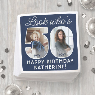 Serviette En Papier Couleurs DIY • Joyeux Anniversaire 50 ans 2 Photos