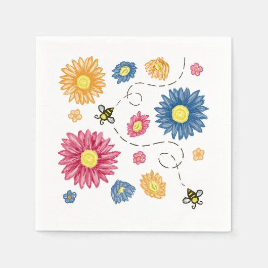 Serviette En Papier Couleurs du ressort (Devant)