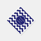 Serviette En Papier Couleurs-école-Chevron, Bleu-Blanc, Noir- (Coin)