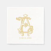 Serviette En Papier COULEURS ÉDITABLES AE Monogram EA Monogram Napkins (Devant)