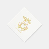 Serviette En Papier COULEURS ÉDITABLES AE Monogram EA Monogram Napkins (Coin)