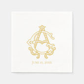 Serviette En Papier COULEURS ÉDITABLES AG Monogrammes GA Monogrammes N (Devant)