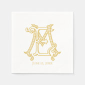 Serviette En Papier COULEURS ÉDITABLES EM Monogramme ME Monogramme Nap (Devant)