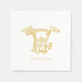 Serviette En Papier COULEURS ÉDITABLES NOUS Monogramme EW Monogrammes  (Devant)