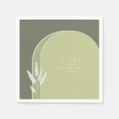 Serviette En Papier Couleurs Eucalyptus Mariage Vert ID901 (Devant)