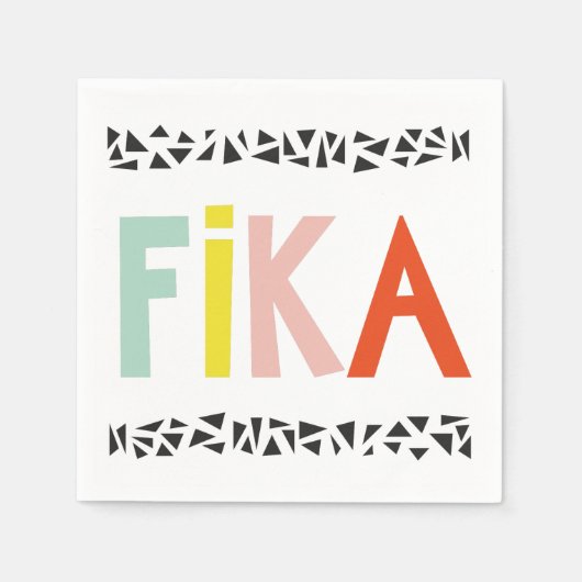 Serviette En Papier Couleurs Fika Noir (Devant)