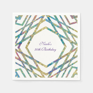 Serviette En Papier Couleurs Géométriques Glam & Or Fête Sur Mesure Ch