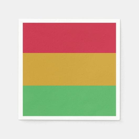 Serviette En Papier Couleurs jaune rouge vert Junetten (Devant)