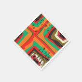 Serviette En Papier Couleurs modernes abstraites et rétro motif ou san (Coin)