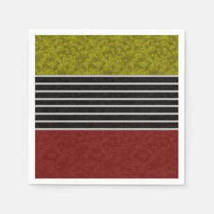 Serviette En Papier couleurs modernes Abstraites rouge vert blanc noir