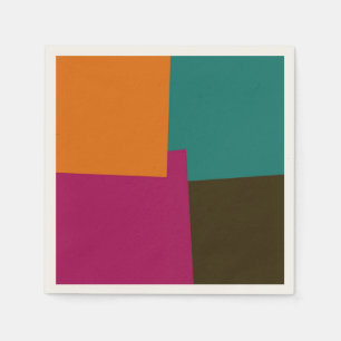 Serviette En Papier Couleurs modernes rétro géométriques #33