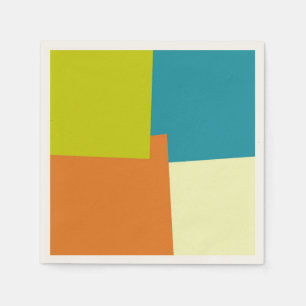 Serviette En Papier Couleurs modernes rétro géométriques #40