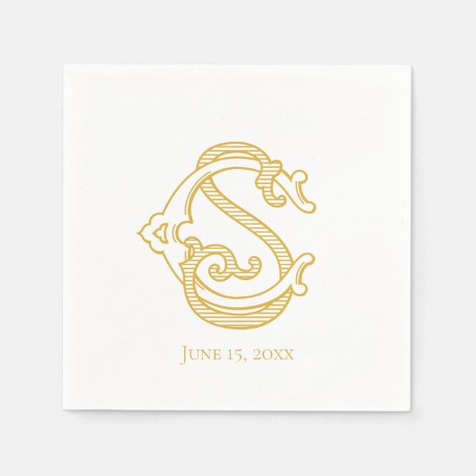 Serviette En Papier COULEURS MODIFIABLES CS Monogram SC Monogram Napki (Devant)
