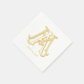 Serviette En Papier COULEURS MODIFIABLES MA Monogramme AM monogramme N (Coin)