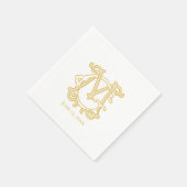 Serviette En Papier COULEURS MODIFIABLES MG Monogramme GM Monogrammes  (Coin)