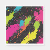 Serviette En Papier Couleurs néon Retro Paint Splatter (Devant)