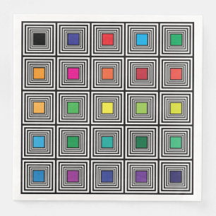 Serviette En Papier Couleurs nuances de couleurs carré hypnotique cibl