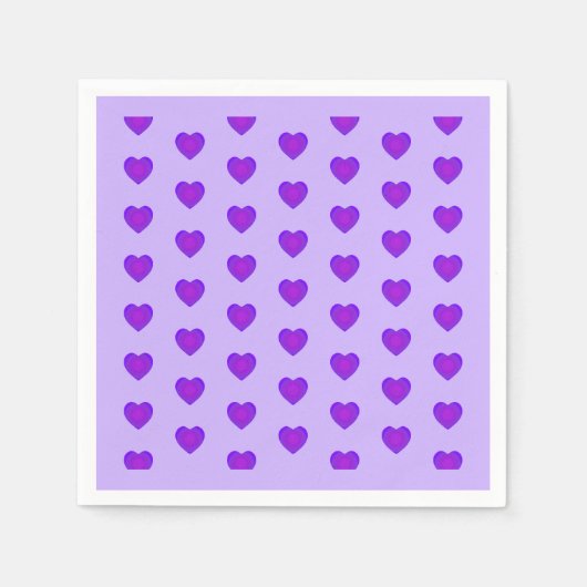 Serviette En Papier Couleurs pastel & coeurs violets battre (Devant)