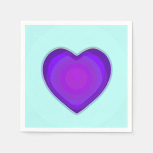 Serviette En Papier Couleurs pastel & coeurs violets battre