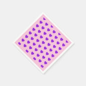 Serviette En Papier Couleurs pastel & coeurs violets battre (Coin)