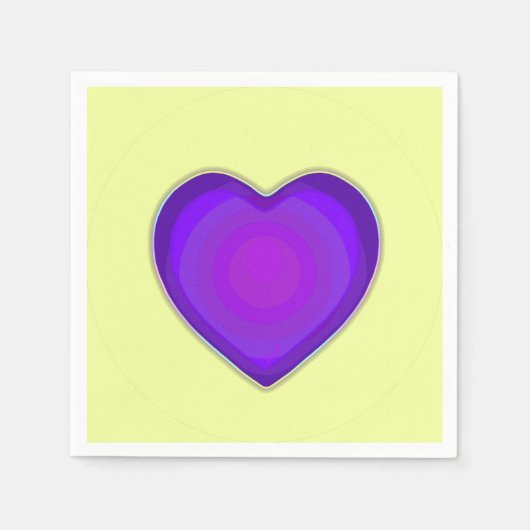 Serviette En Papier Couleurs pastel & coeurs violets battre (Devant)