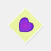 Serviette En Papier Couleurs pastel & coeurs violets battre (Coin)