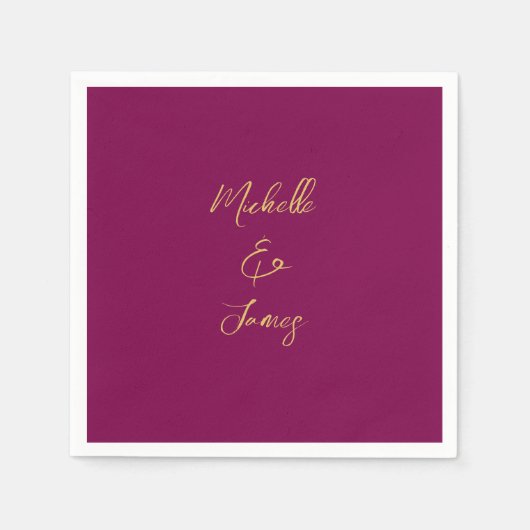 Serviette En Papier Couleurs Vin & Or Professionnel tendance Moderne (Devant)