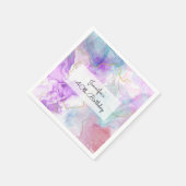 Serviette En Papier Couleurs violettes, vertes, roses, élégantes (Coin)