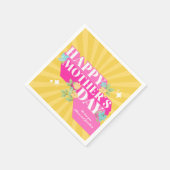 Serviette En Papier Couleurs vives Typographie rétro Joyeuse Fête des (Coin)