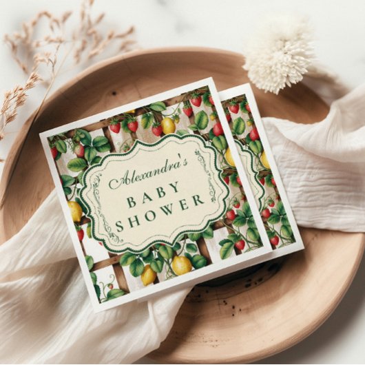 Serviette En Papier Country Fruit Garden Baby Shower