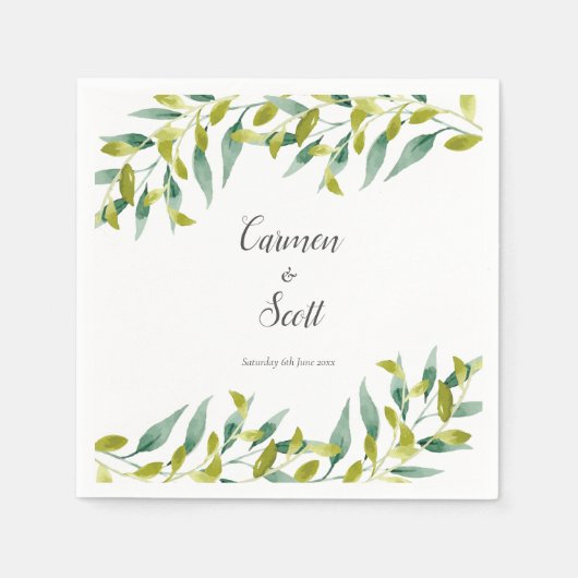 Serviette En Papier Country Garden Eucalyptus Mariage de verdure (Devant)