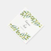 Serviette En Papier Country Garden Eucalyptus Mariage de verdure (Coin)