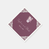 Serviette En Papier Country Lace Mason Jar Burgundy Mariage (Coin)