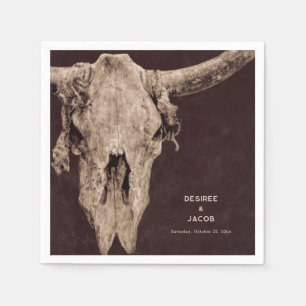 Serviette En Papier Country Rodeo Western Brown Taureau crâne