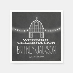 Serviette En Papier Country Rustic Chalkboard Barre Mariage serviettes