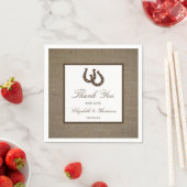 Serviette En Papier Country Rustic Horseshoe Sur Burlap Mariage (En situation)