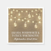 Serviette En Papier Country Rustique Burlap Mason Jar Mariage serviett (Devant)