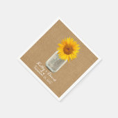 Serviette En Papier Country Sunflower & Mason Jar Burlap Mariage (Coin)