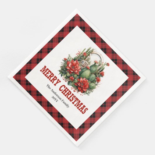 Serviette En Papier Country Western Buffalo Check Festive Napkins (Coin)