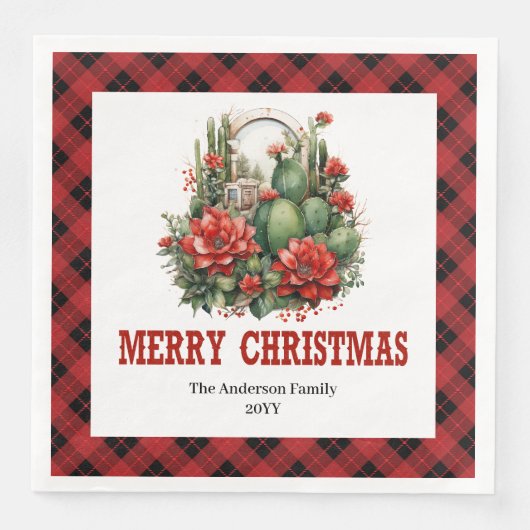 Serviette En Papier Country Western Buffalo Check Festive Napkins (Devant)